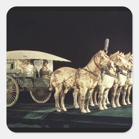 Terracotta Army, Qin Dynasty Vierkante Sticker (Voorkant)