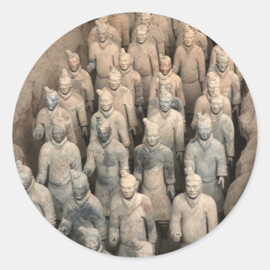 Terracotta Army Ronde Sticker (Voorkant)