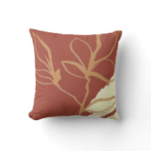 Terracotta Artistic Waterverf Leaf Design Throw P