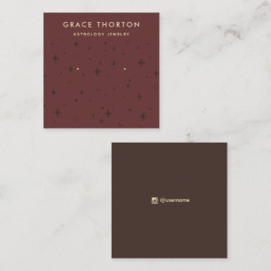 Terracotta Astrology Stars Stud Earring Display Vierkante Visitekaartje