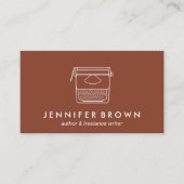 Terracotta Author Blogger Freelancer Typwriter Visitekaartje (Voorkant)