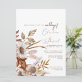 Terracotta Autumn Boho Foto Uitnodiging voor bruil (Staand voorkant)