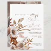 Terracotta Autumn Boho Foto Uitnodiging voor bruil (Voorkant / Achterkant)