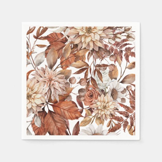Terracotta Autumn Fall Wedding Paper Napkin Servet (Voorkant)