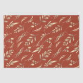 Terracotta Autumn Greenery Tissue Paper Tissuepapier (Voorkant)
