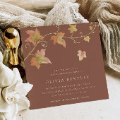 Terracotta | Autumn Leaves Fall Bridal Shower Kaart