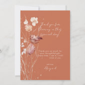 Terracotta Autumn Leaves Vrijgezellenfeest Dank u Kaart (Achterkant)