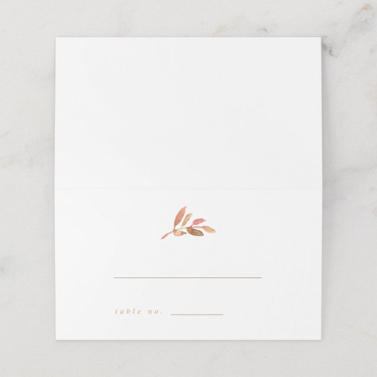 Terracotta Autumn Leaves Wedding Folded Plaatskaartje (Buitenkant ongevouwen)