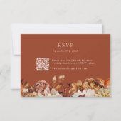 Terracotta Autumn QR Code RSVP-kaart RSVP Kaartje (Voorkant)