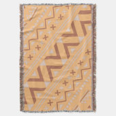 Terracotta Aztec Herringbone Modern Bohemian Style Deken (Voorkant Verticaal)