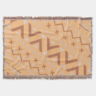 Terracotta Aztec Herringbone Modern Bohemian Style Deken