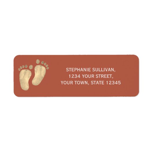 Terracotta Baby Feet Return Label (Voorkant)