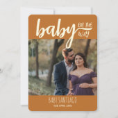 Terracotta Baby on Way Foto Zwangerschap Aankondiging (Voorkant)