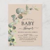 Terracotta Baby shower Eucalyptus Uitnodigingen (Voorkant)