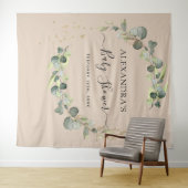 Terracotta Baby shower Fotocabine Achtergrond Wandkleed (In Situ (horizontaal))