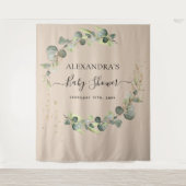 Terracotta Baby shower Fotocabine Achtergrond Wandkleed (Voorkant)