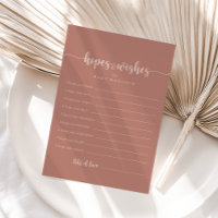 Terracotta Baby shower Hopes & Wishes Kaart
