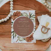Terracotta Baby shower Invitation Boho Florals Kaart