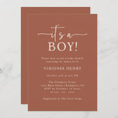 Terracotta Baby shower Uitnodiging (Voorkant / Achterkant)