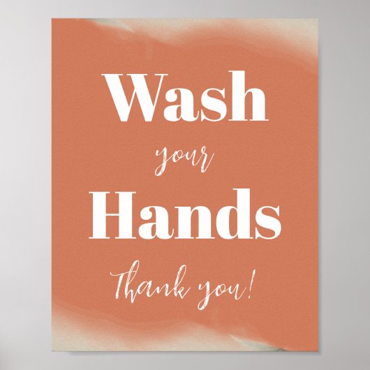 Terracotta Bathroom Wall Art Poster (Voorkant)