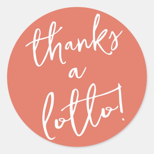 Terracotta Bedankt een Lotto Sticker (Voorkant)