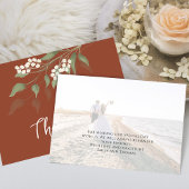 Terracotta Bedankt kalligrafie bloemengroen