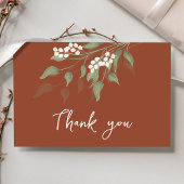 Terracotta Bedankt kalligrafie bloemengroen