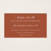 Terracotta Bedankt voor het winkelen korting Kaart (Achterkant)