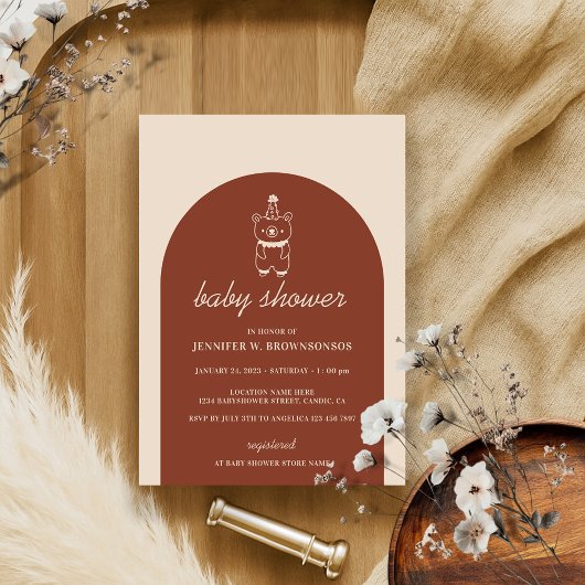 Terracotta Beer met het Baby shower van het Pet va Kaart