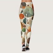 Terracotta Beige Aardkleuren Abstracte cirkels Leggings (Achterkant)