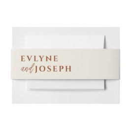 Terracotta Beige Boho Burnt Sinaasappel Bold Weddi Uitnodigingen Wikkel