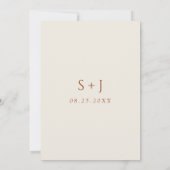 Terracotta Beige Boho Chic Aardse Moderne Bruiloft Save The Date (Achterkant)