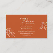 Terracotta & Beige Boho Minimalist Business Card Visitekaartje (Achterkant)