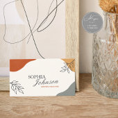 Terracotta & Beige Boho Minimalistische Visitekaar Visitekaartje