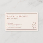 Terracotta Beige Framed Flower Visitekaartje (Achterkant)