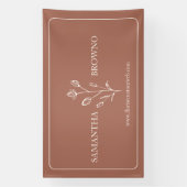 Terracotta Beige Gelijst Bloem Botanisch Spandoek (Verticaal)