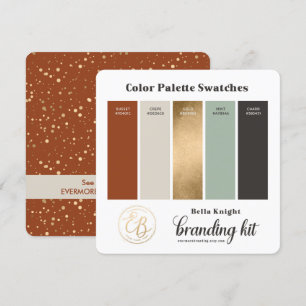 Terracotta Beige & Goud Kleurenpalet Staalkaart Kaart