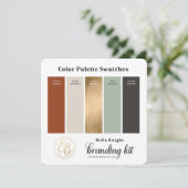 Terracotta Beige & Goud Kleurenpalet Stalenkaart Kaart (Staand voorkant)