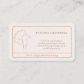 Terracotta beige Minimale Framed Line Cat Dog Pet Visitekaartje (Achterkant)