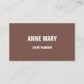 Terracotta Beige Modern Minimal Event Planner Visitekaartje (Voorkant)