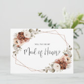 Terracotta Beige Sage word jij mijn dienstmeisje Kaart (Staand voorkant)