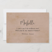 Terracotta Beige Sage word jij mijn dienstmeisje Kaart (Achterkant)