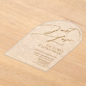 Terracotta Beige Trendy Simple Wedding  Acryl Uitnodigingen (Laagn)