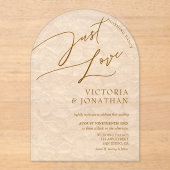 Terracotta Beige Trendy Simple Wedding  Acryl Uitnodigingen (Voorkant)