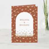 Terracotta Beige Wilde Bloem Vlinder Boog Bruiloft (Voorkant)