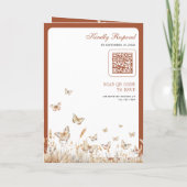 Terracotta Beige Wilde Bloem Vlinder Boog Bruiloft (Achterkant)