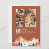Terracotta Berg Foto QR Code Bruiloftsfeest Kaart (Achterkant)