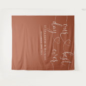Terracotta Best Day Ever Hart Script Bruiloft Wandkleed (Voorkant (horizontaal))