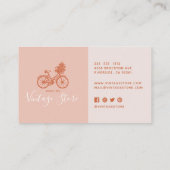  Terracotta Bicycle Flowers Pastel Retro Visitekaartje (Achterkant)