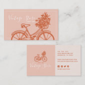  Terracotta Bicycle Flowers Pastel Retro Visitekaartje (Voorkant / Achterkant)